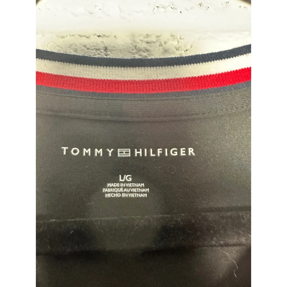 Tommy Hilfiger Black Long Sleeve Dress with Pocket and Striped Collar Size L - Picture 3 of 5
